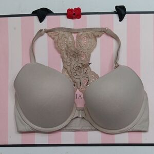 Victoria's Secret Beige Lace Body By Victoria Racerback Perfect Shape Size32D